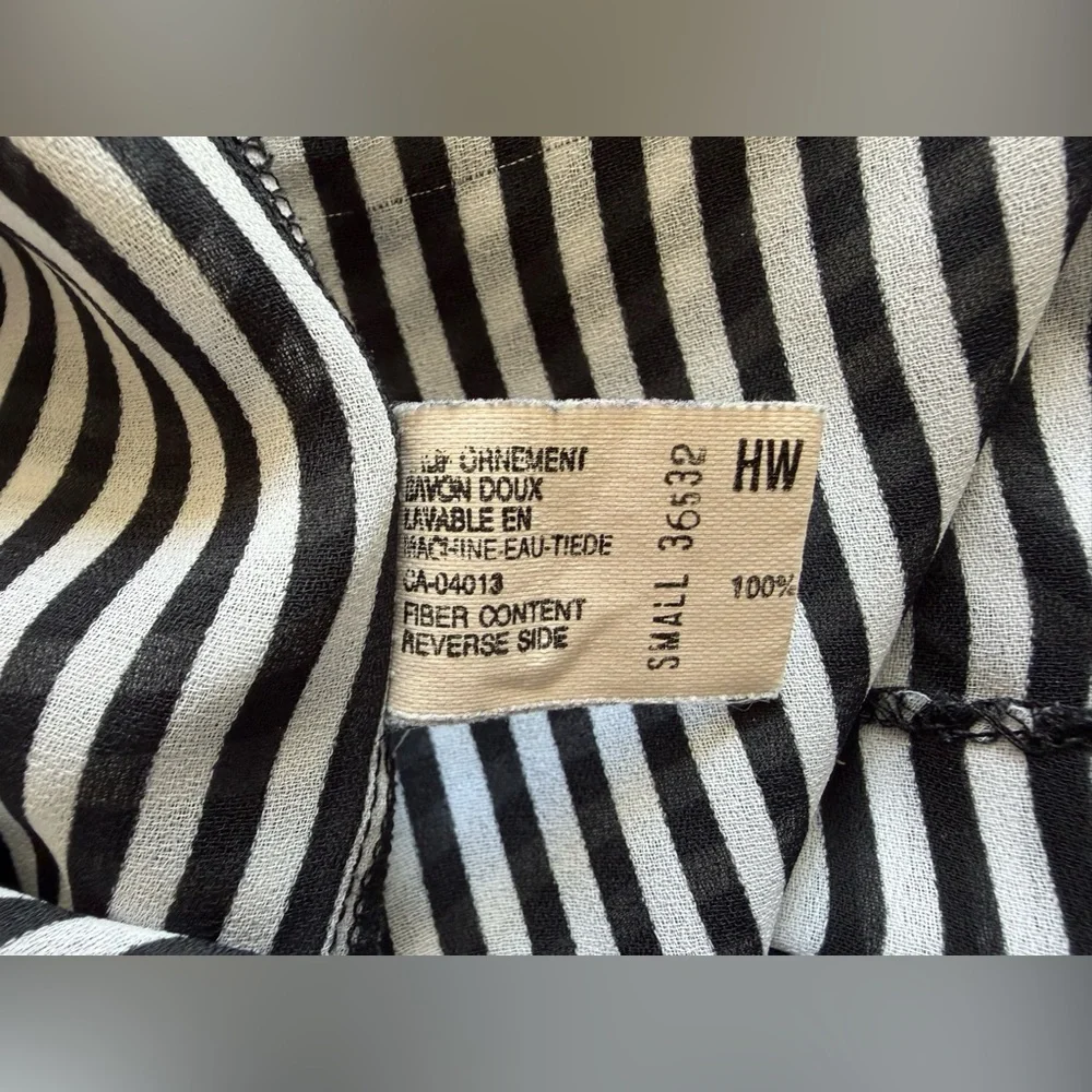 Rare Vintage Valentino Intimo Black and White Striped Robe, Made in USA, Small - Picture 5 of 8
